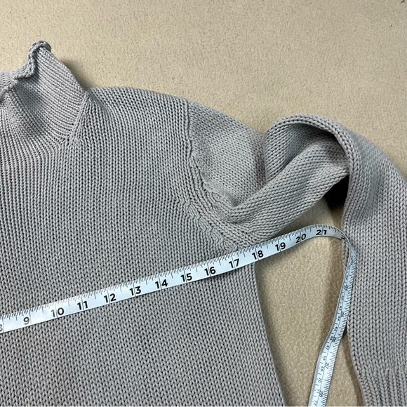 Eddie Bauer Sweater Womens Small Gray Roll Neck Chunky Knit Pullover Fisherman - Picture 5 of 7